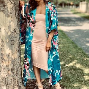 Wearable art satin kimono! Worn only once.